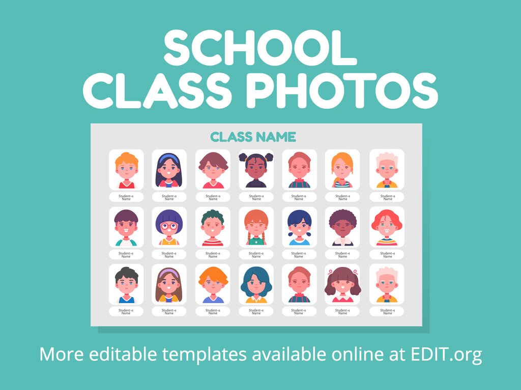 Customize free school class photo templates