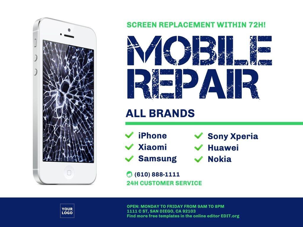 Templates for mobile repair shops Inside Computer Repair Flyer Template Word