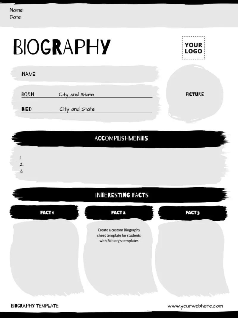 biography format class 9