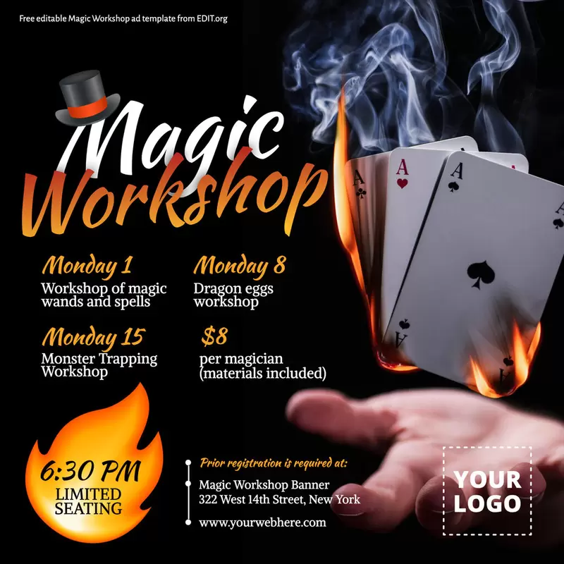 Free template for Magic workshop to edit online