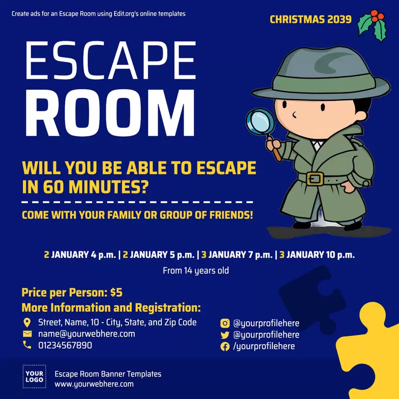 Free editable escape room templates to create ads