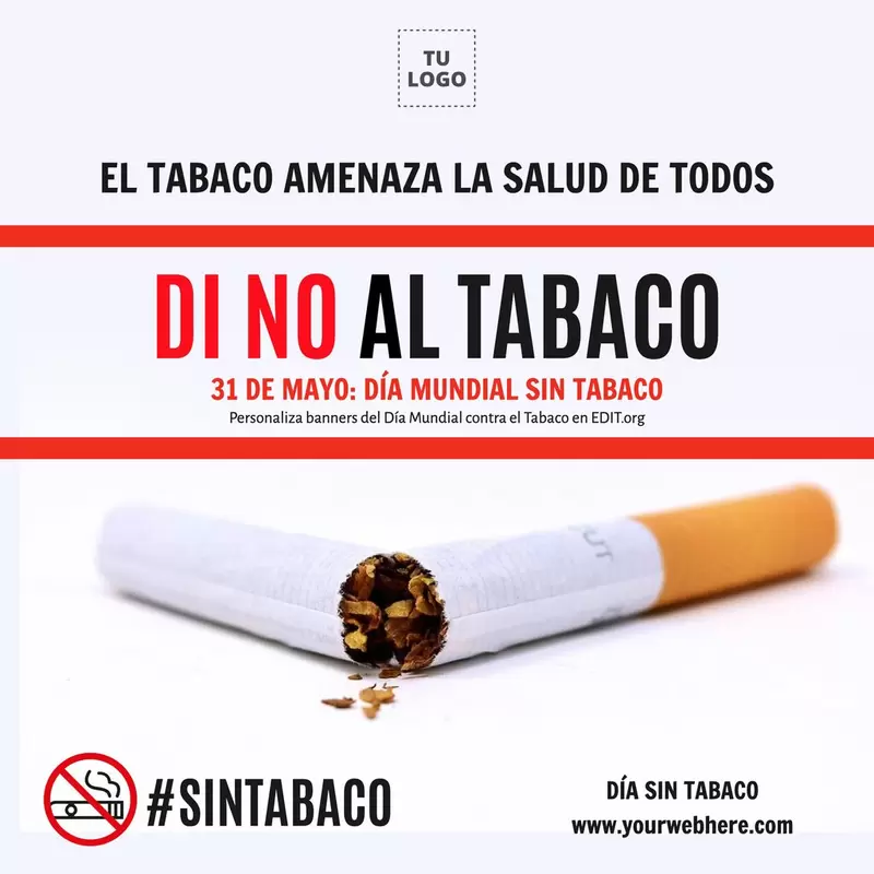 Banner personalizable para campaña de no al tabaco