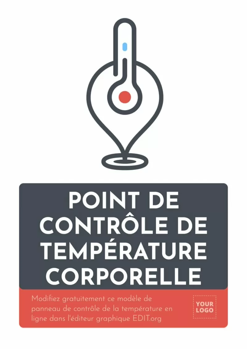 affiche de contrôle de la température corporelle avec logo et éditable