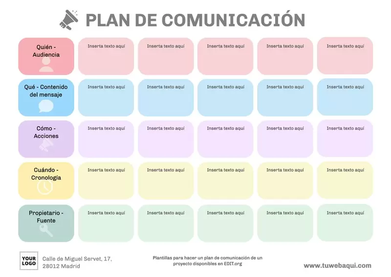 Diseños plan de comunicaciones integradas de marketing