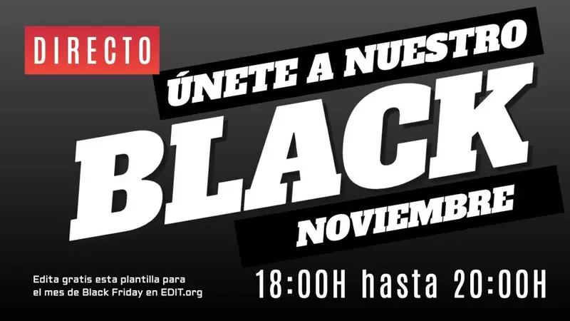 Mes Black Friday. Cartel y banner editable online gratis