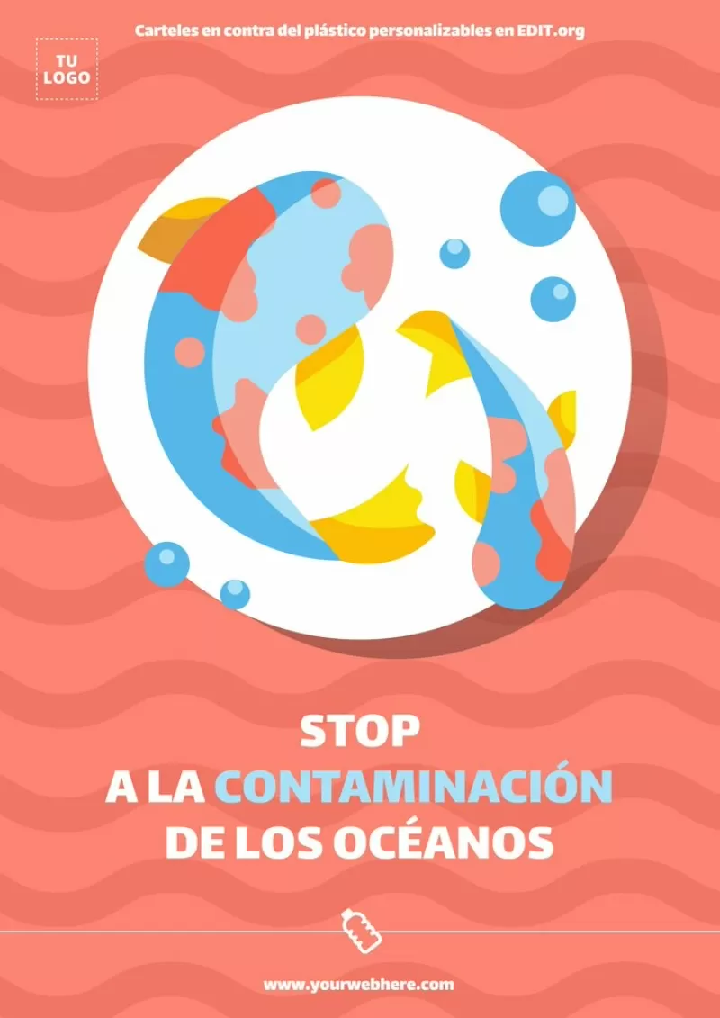 Cartel stop contaminación de los océanos