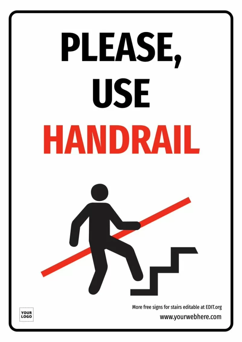 Customizable templates for stairway signs