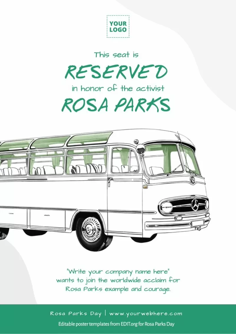 Make a poster of Rosa Parks with a bus