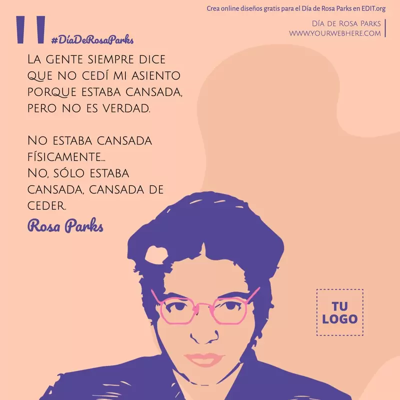 Edita diseños con frases célebres del Día de Rosa Parks