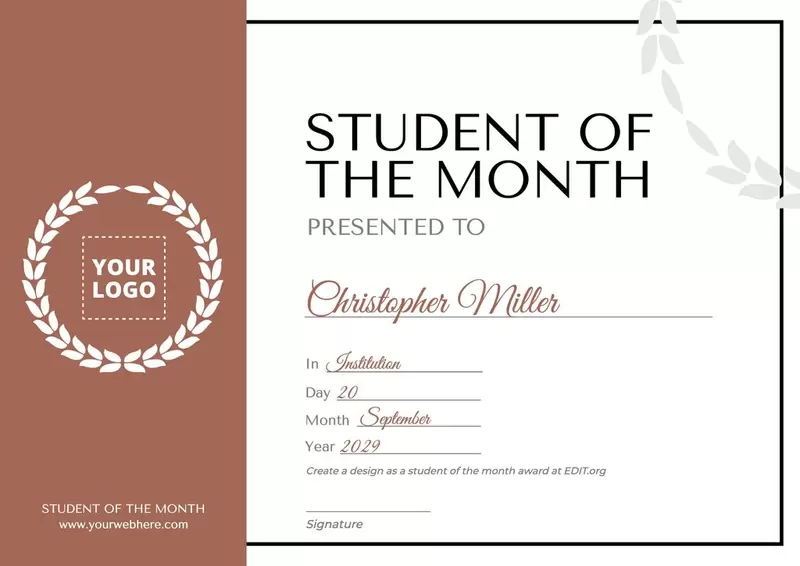 Editable student of the month ideas for elementary