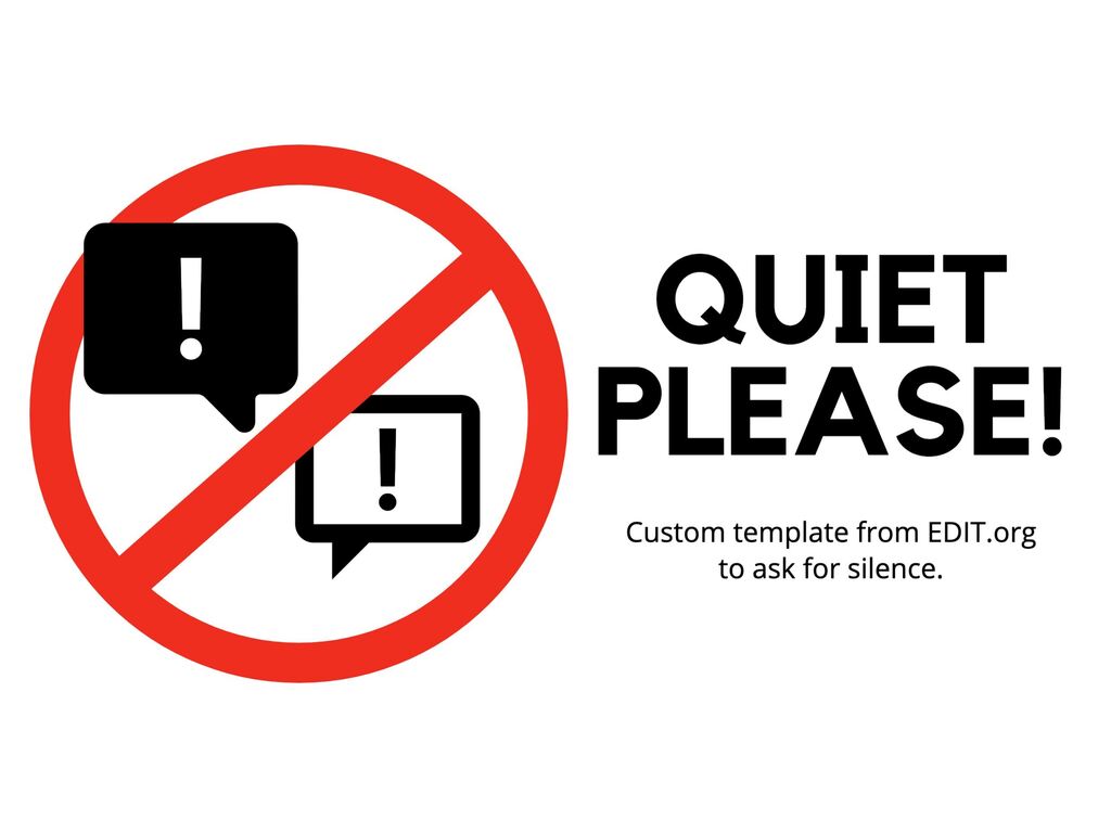 Printable Please Be Quiet Sign