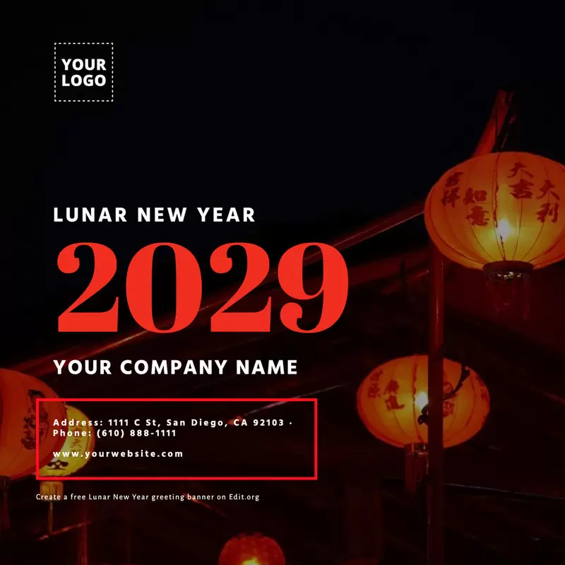 Editable Lunar Year card templates to print for free