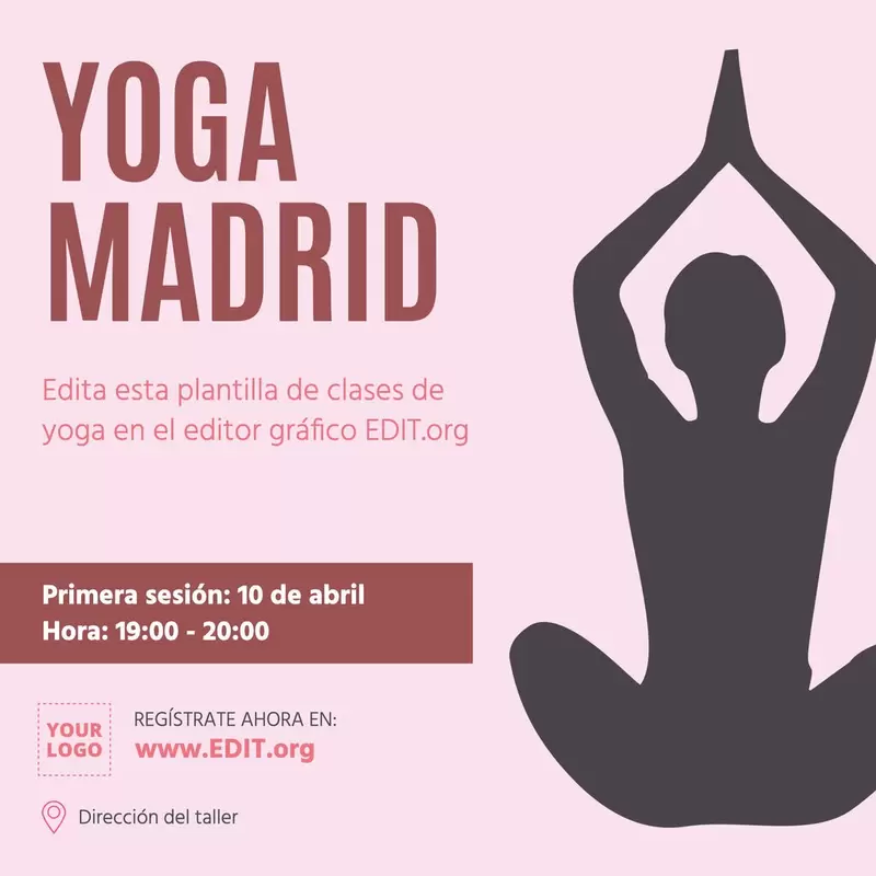 Plantilla de diseño editable para anunciar clases de Yoga