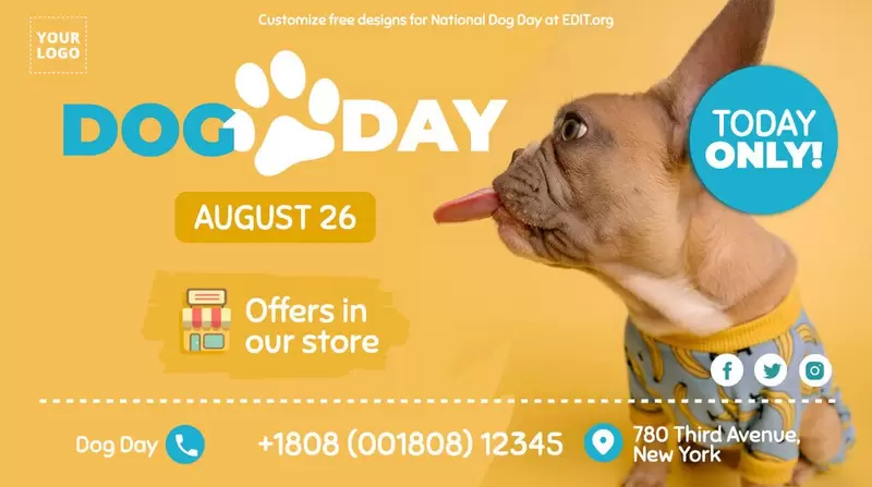 Customizable poster of happy international dog day