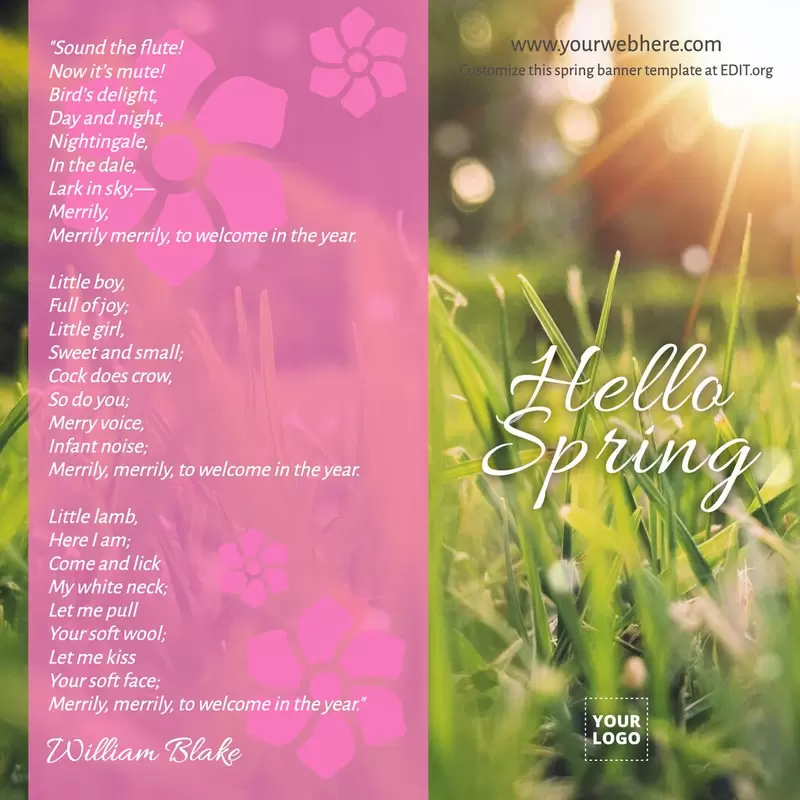 First day of spring custom banner with poems
