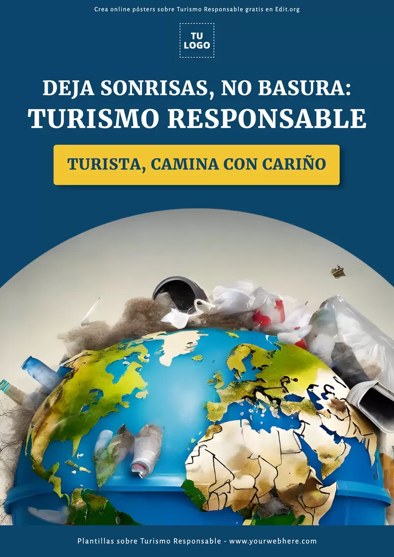 Carteles editables gratis sobre sostenibilidad en el turismo