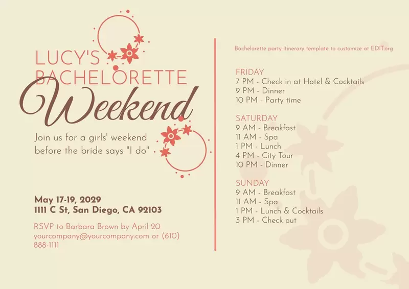 Free bachelorette party invitation templates