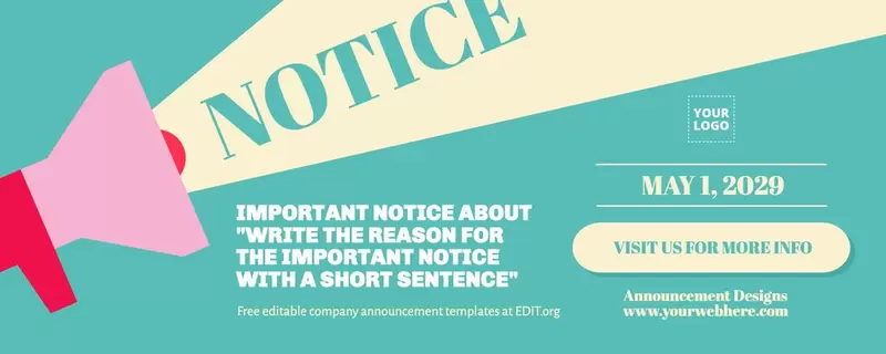 Editable important announcement poster and banner templates