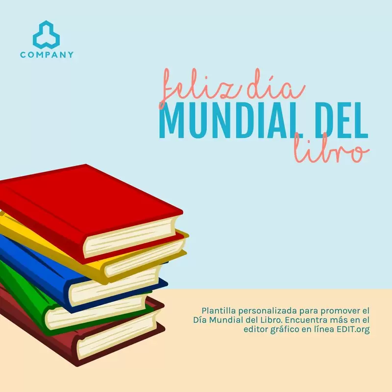 Plantilla editable para celebrar el Día Mundial del Libro