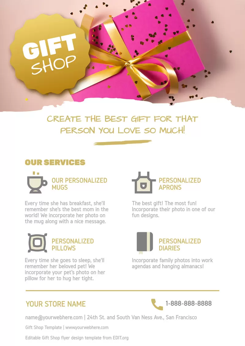 Printable Gift Shop flyer design online