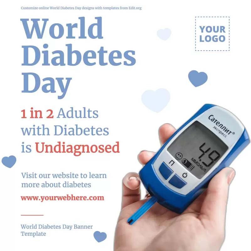 Free World Diabetes Day information banners