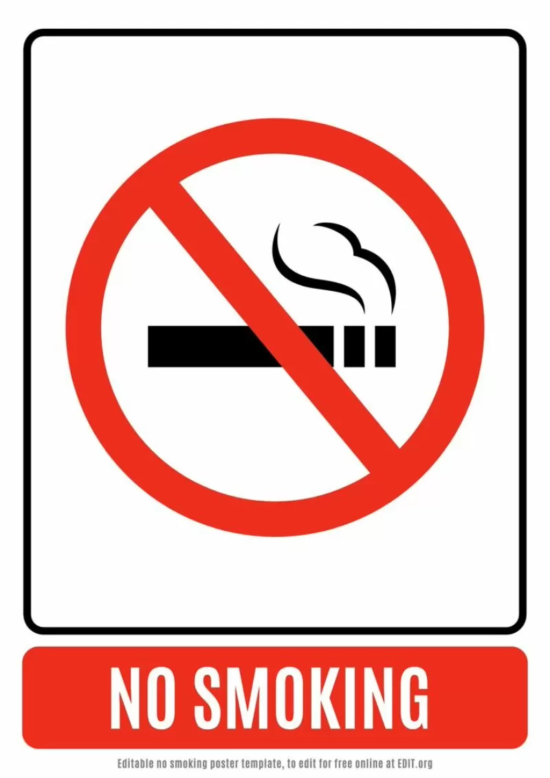 Kostenlose, individualisierbare Vorlage 'Rauchen verboten', zum kostenlosen Bearbeiten online
