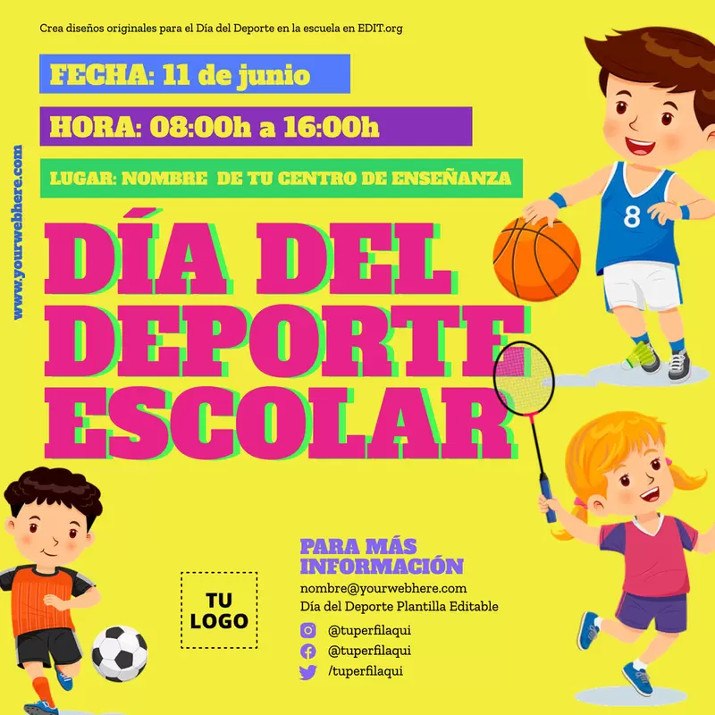 Diseño de banner del Día del Deporte Escolar