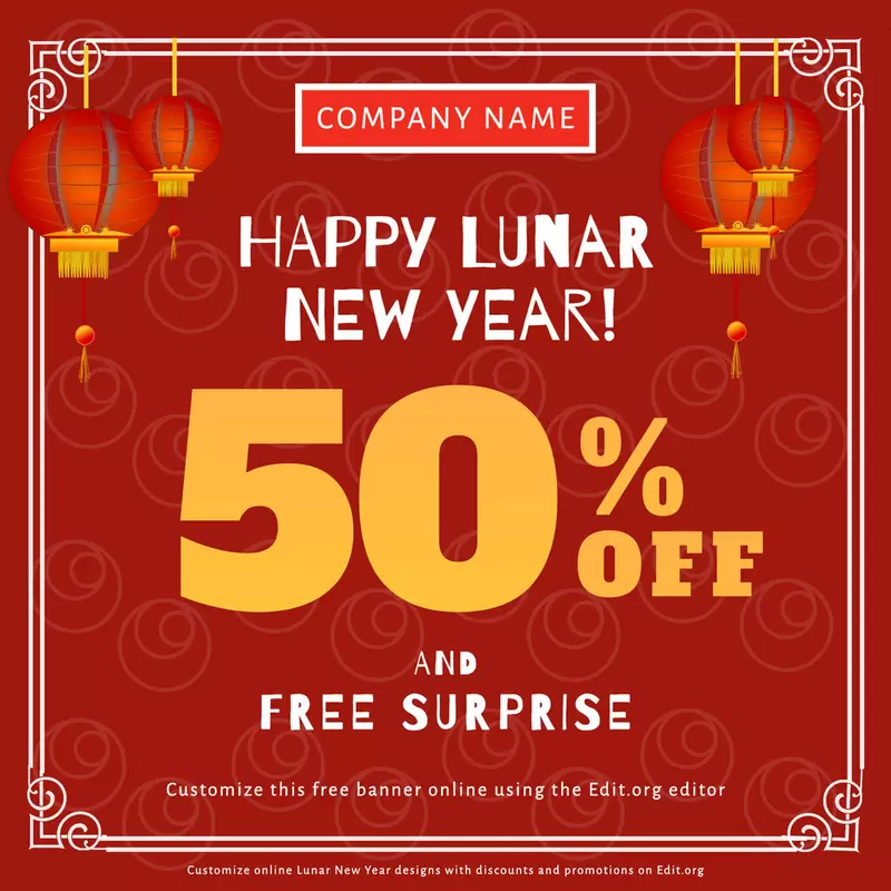 Free Lunar New Year poster to edit online with promotions