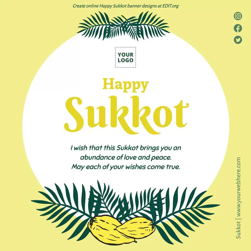 Online happy Sukkot card to customize for free