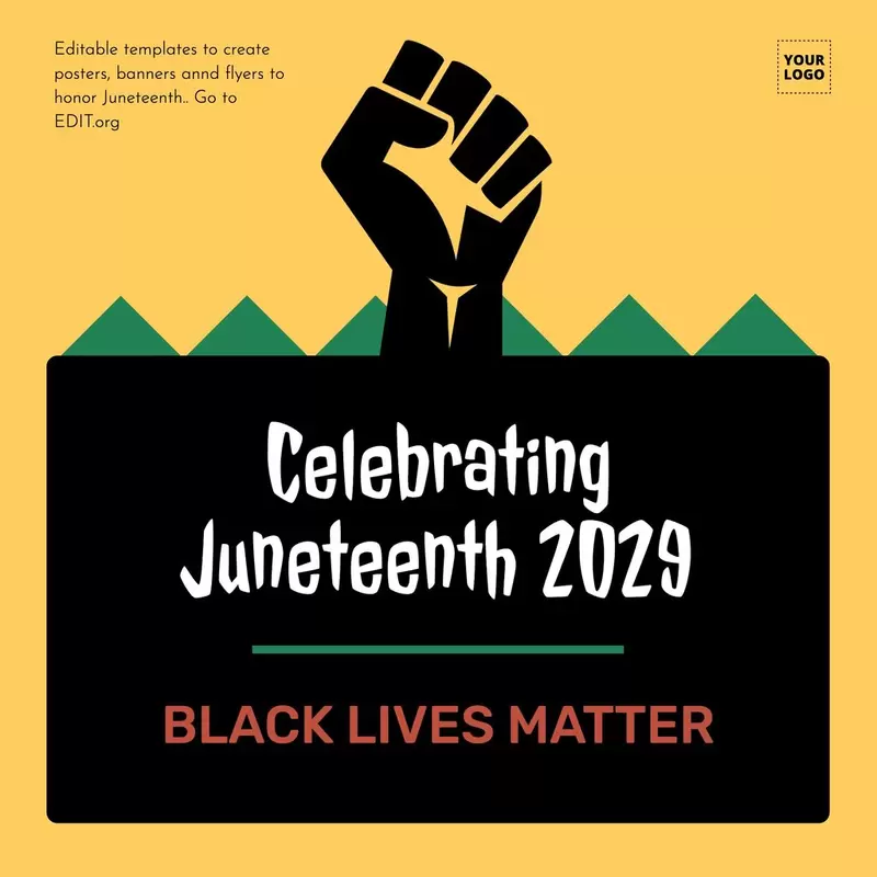 Black lives matter editable template to honor Juneteenth