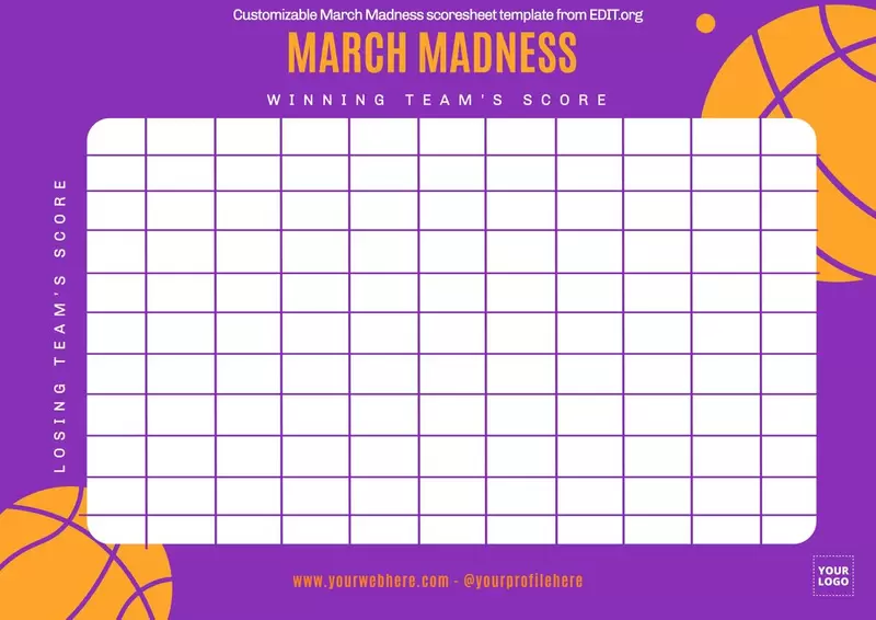 March Madness score sheet template