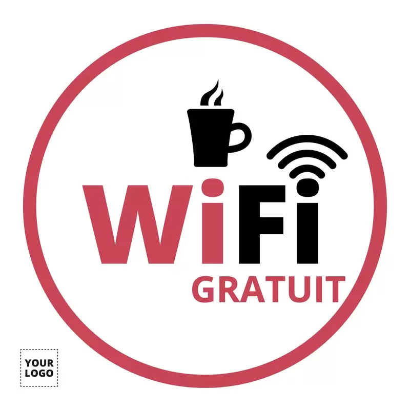 modèle de poster avec cercle rouge pour le wifi gratuit