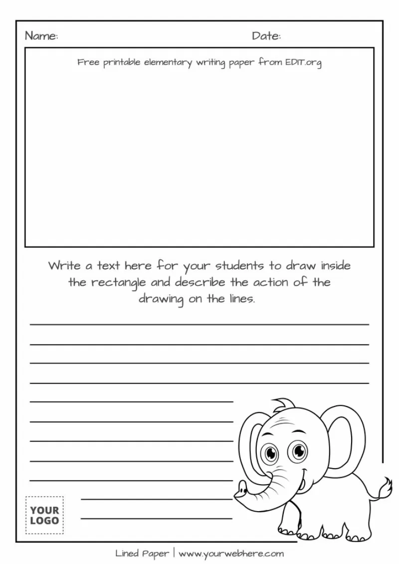Elementary lined writing paper printable
