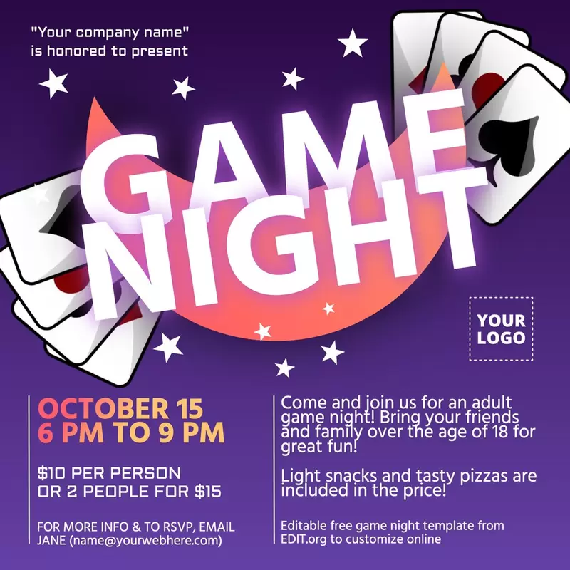 Game Night Flyer  Event poster design, Game night, Gaming posters