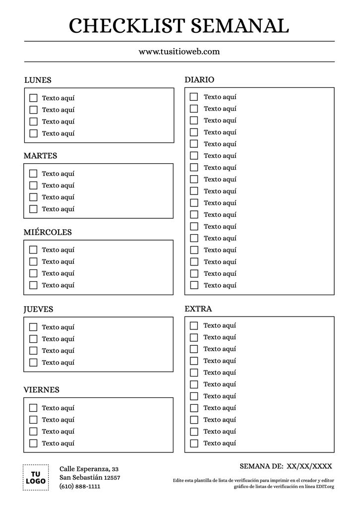 Plantillas De Listas De Verificaci N Editables Online Checklists