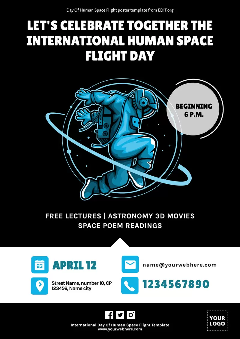 Make international day of human space flight flyers
