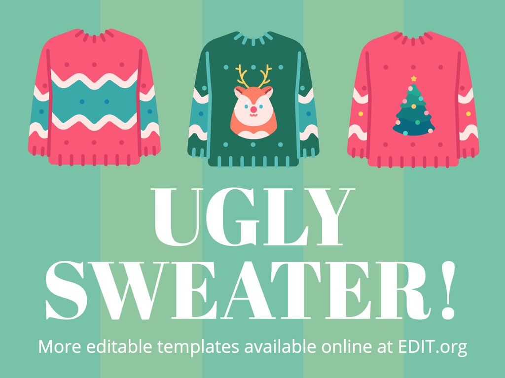 Editable Ugly Sweater Day Invitations
