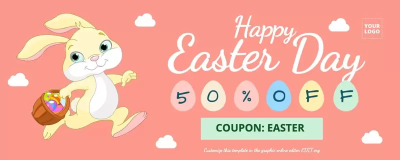 Editable easter template for promotions, sales, discounts