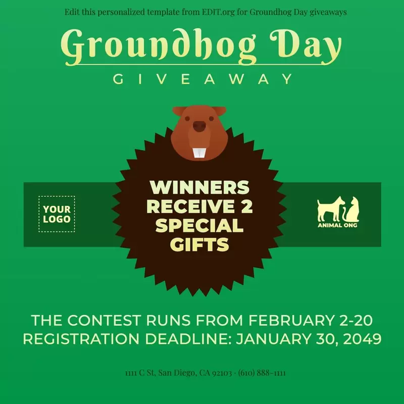 Customizable design for Groundhog Day posters and flyers for businesses