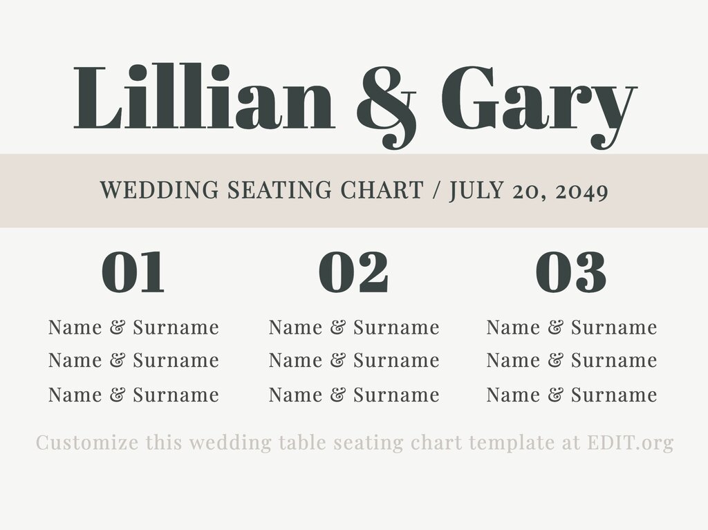 table seating chart template free