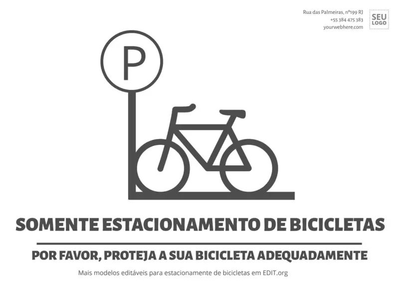 Design para imprimir para estacionamento de bicicletas e patinetes