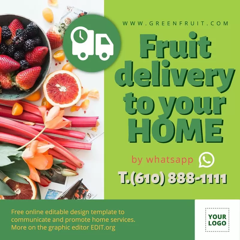 Grocery delivery banner template to custom online