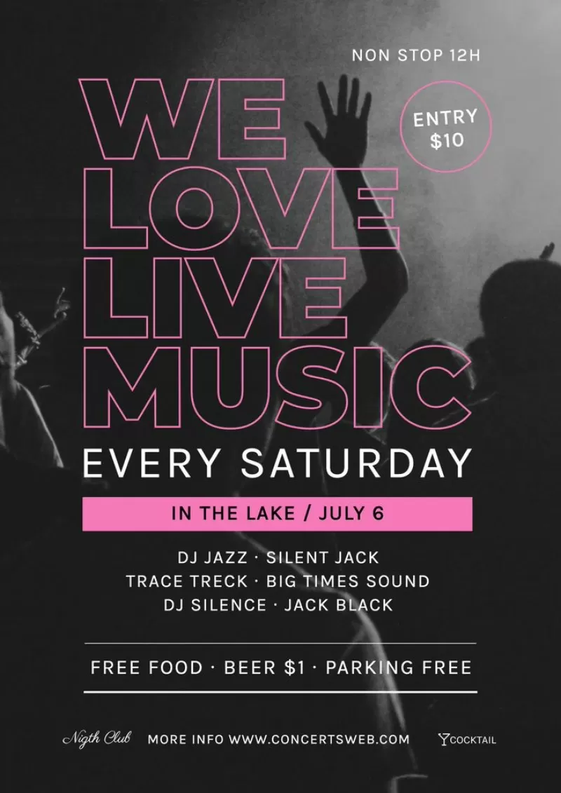 we love music poster template for concerts