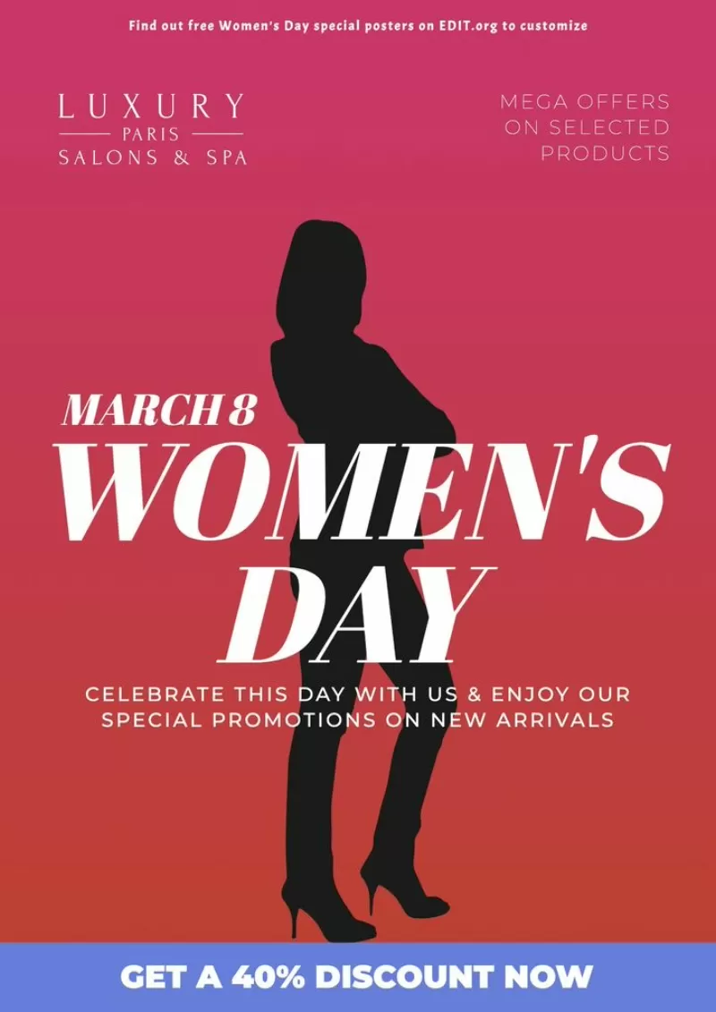 Customizable happy International Women's Day posters and cards