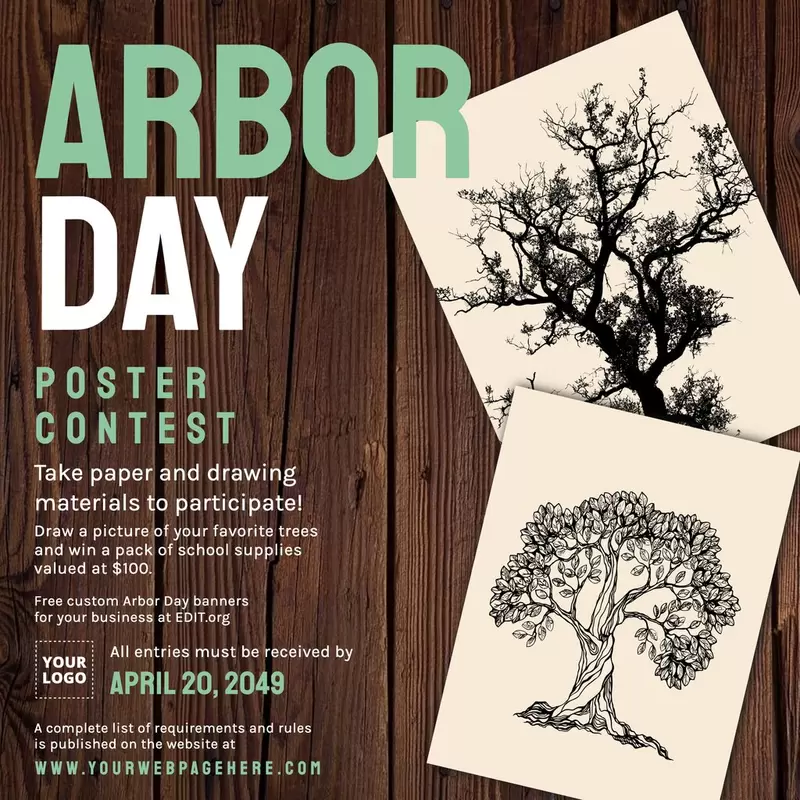 Personalisierbare Poster für Wettbewerbe zum Tag des Baumes