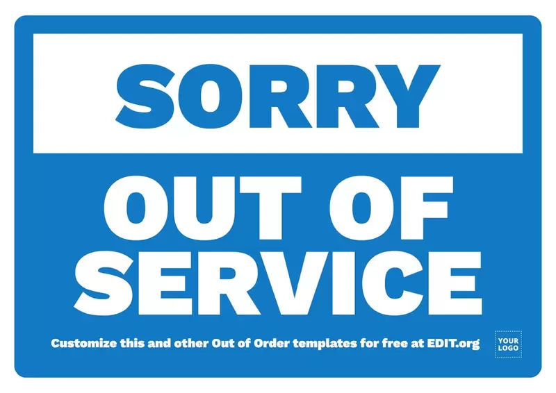 Out of Service sign template to custom online for free