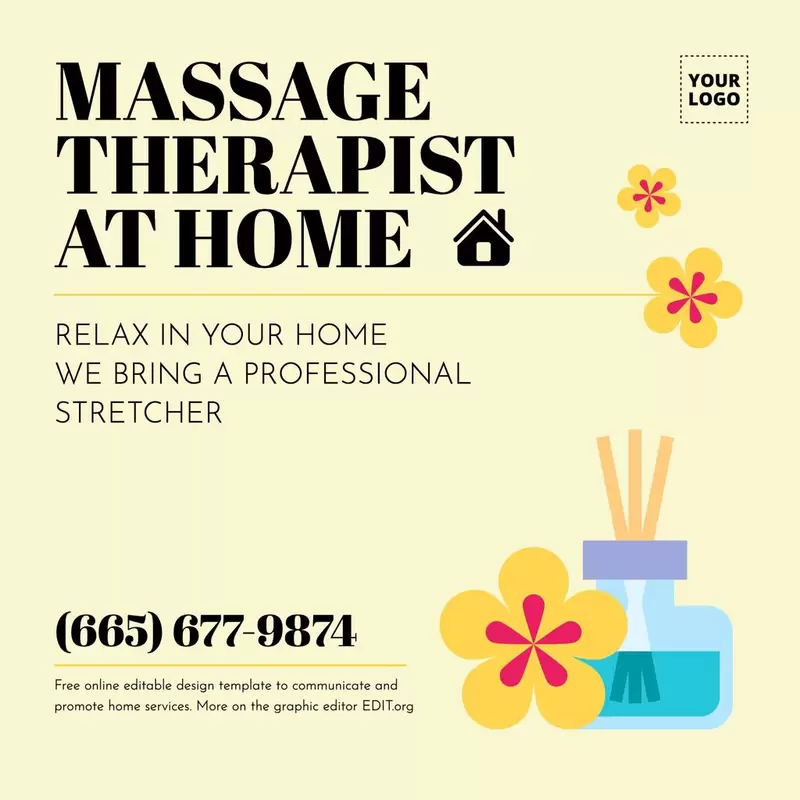 Massage therapist ad banner template editable online for free