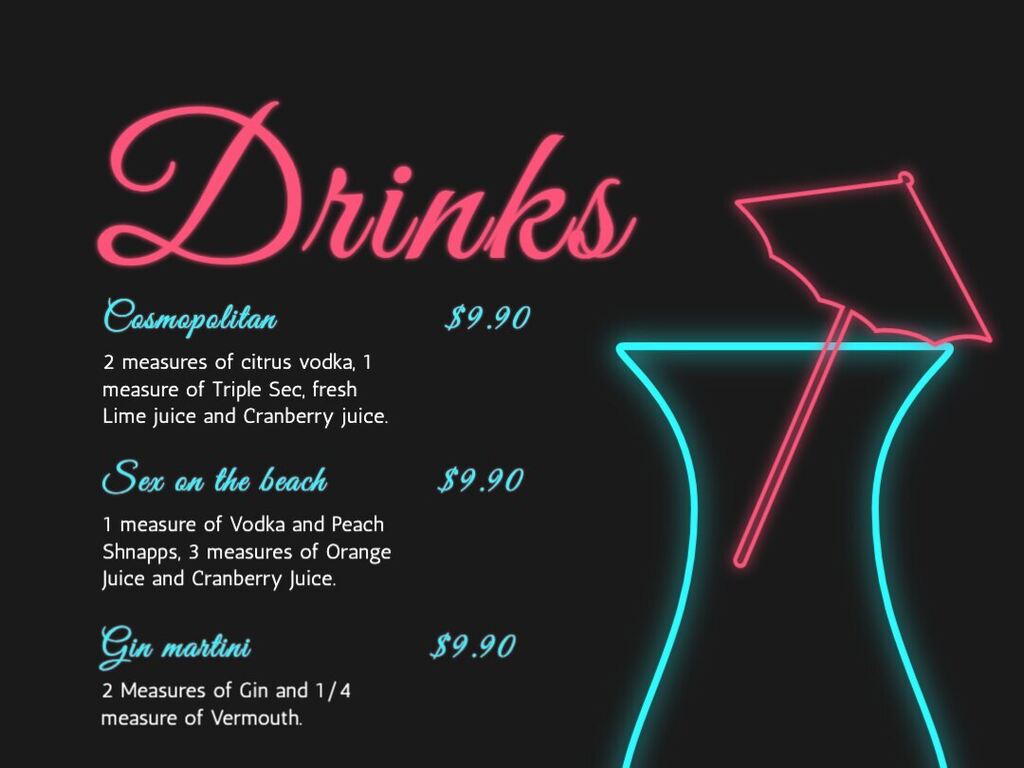 Free Printable Drink Menu Template PRINTABLE TEMPLATES