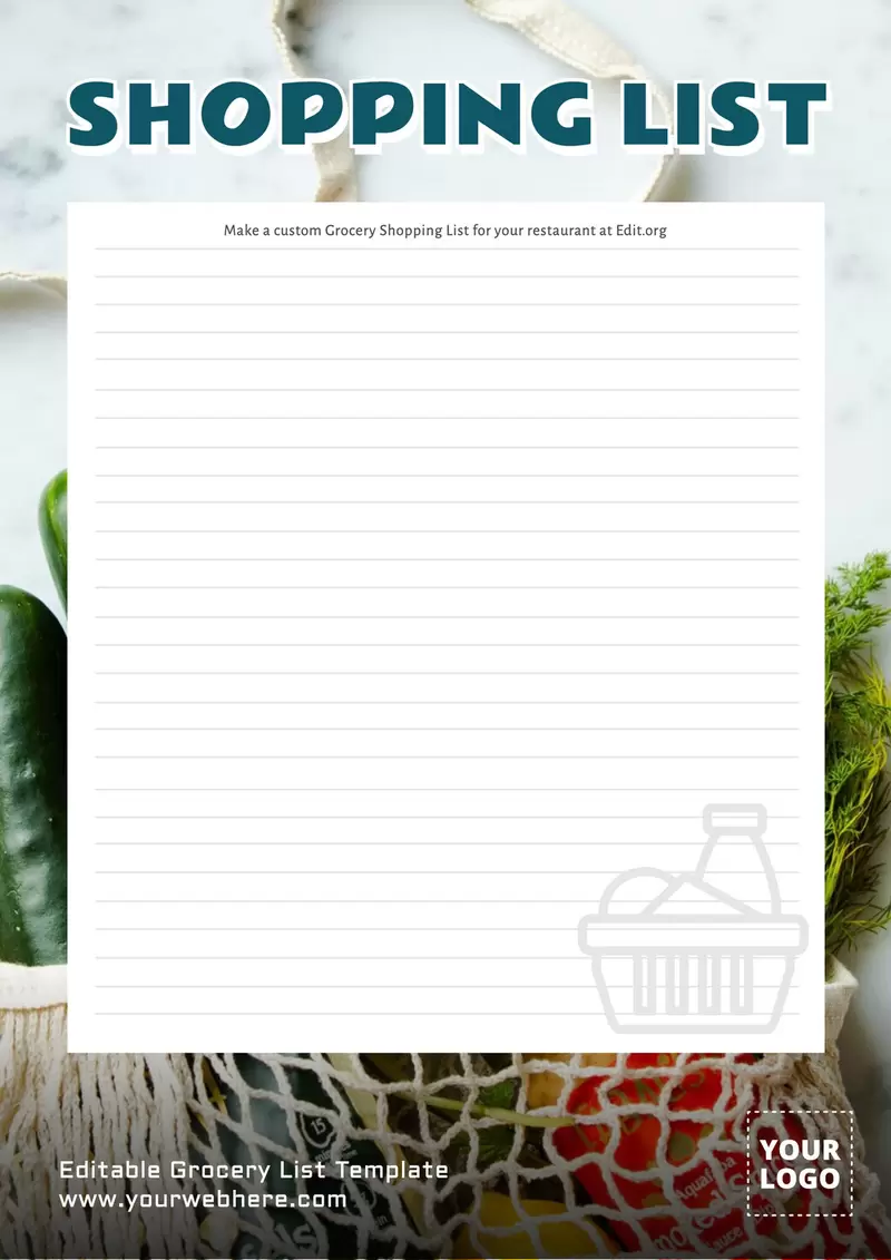 Shopping grocery template to edit online for free