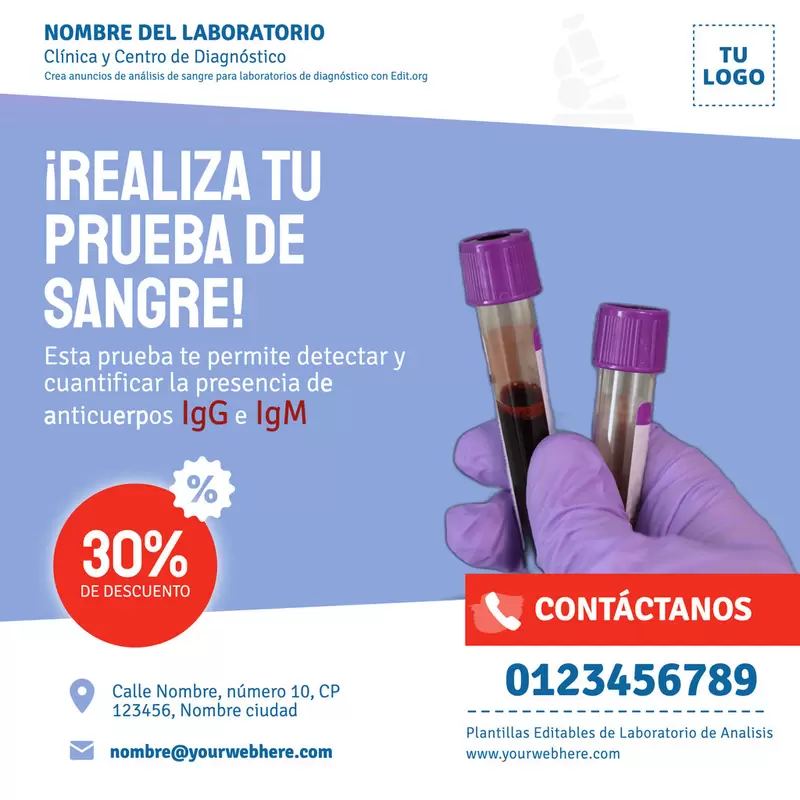 Banner editable para prueba de sangre editable gratis online